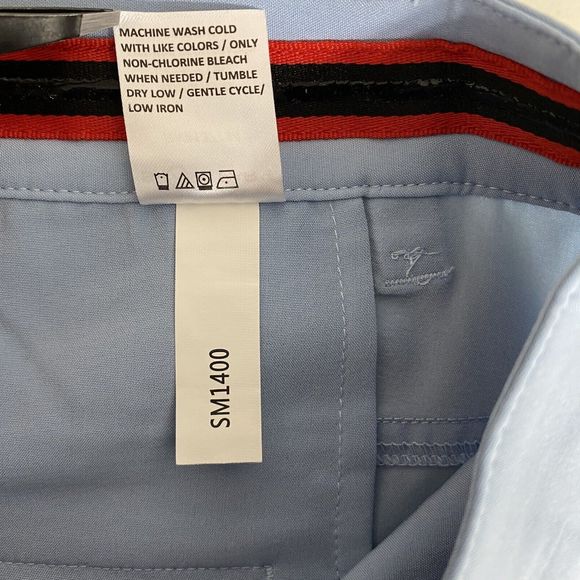 Short Par 4 Pants Mens 38x32 (41x32) Preppy Performance Golf Stretch Blue‎ Chino - Picture 14 of 15